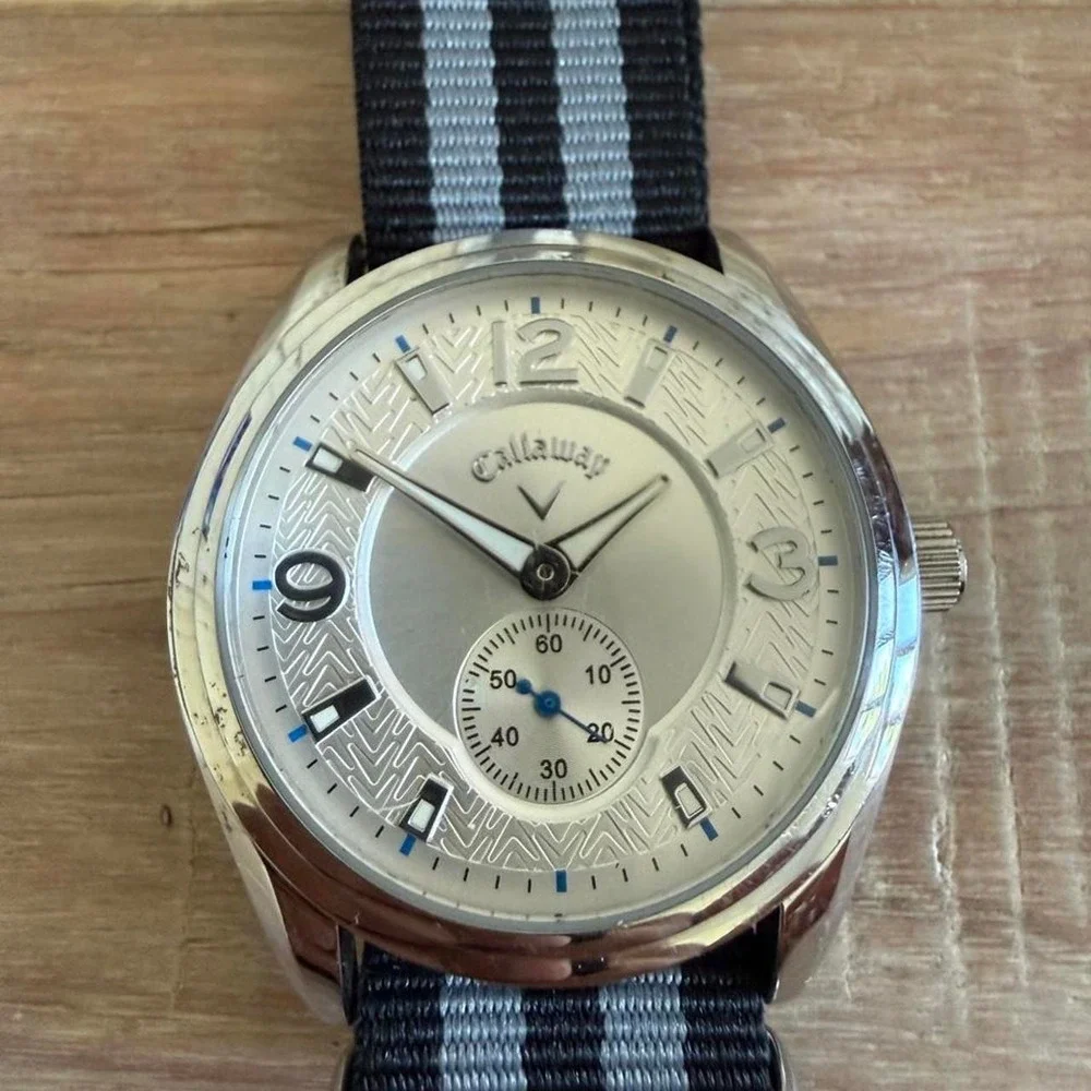 Callaway Golf Watch with black and gray striped strap